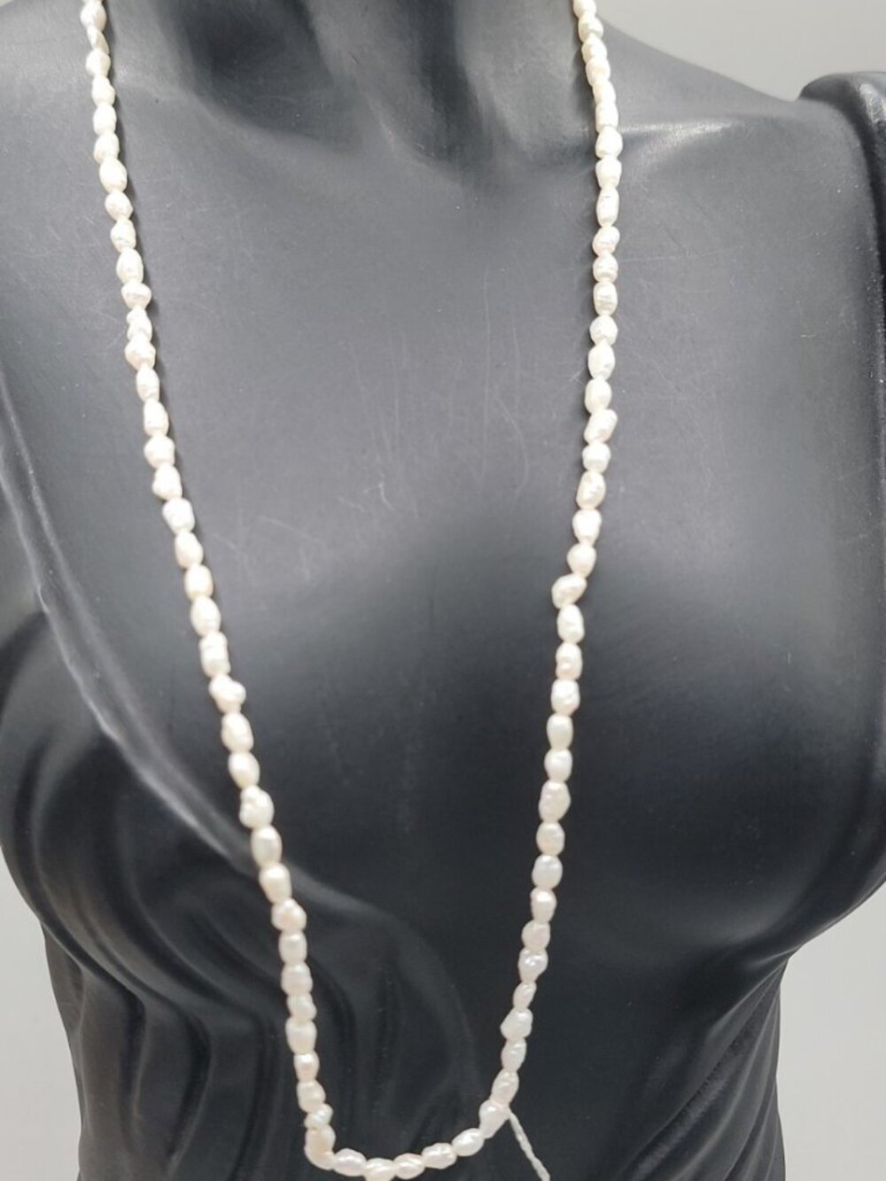 Vintage Seed Pearl Necklace Gold Tone Clasp Made In Hong Kong Vintage 18"